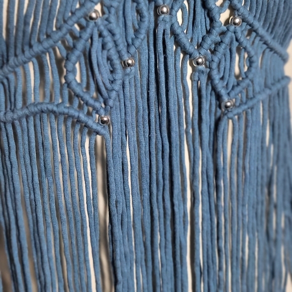 Gorgeous steel blue macreme lace dress coverup size medium - Picture 14 of 14